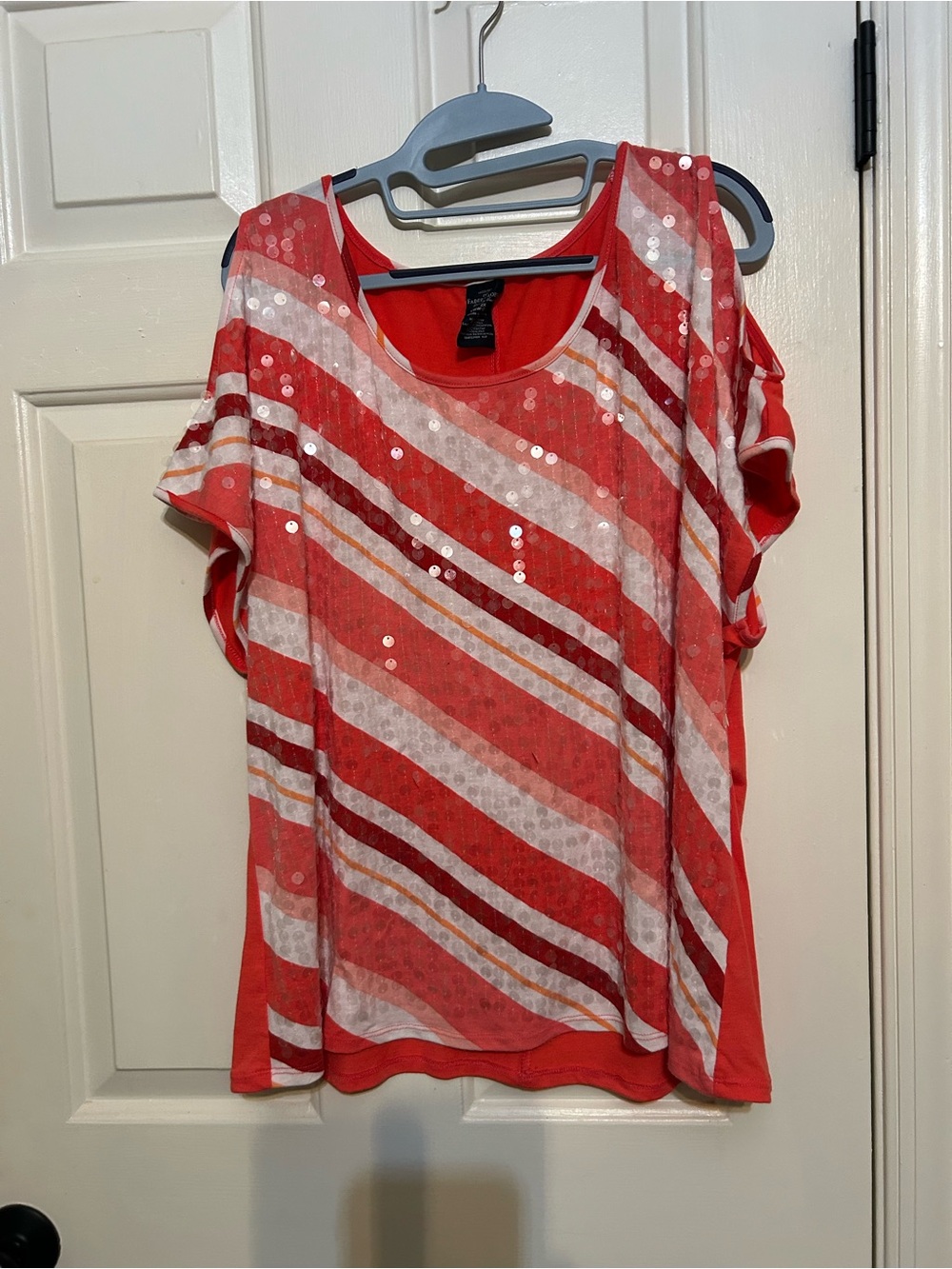 Faded glory cold shoulder sequin shirt plus size 2x